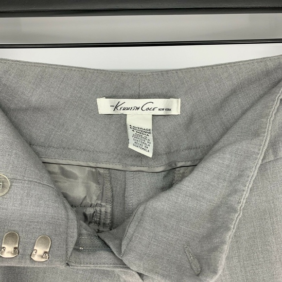 Kenneth Cole New York Dress Pants Womens 4 Average Gray Straight Leg Mid Rise - Picture 3 of 7